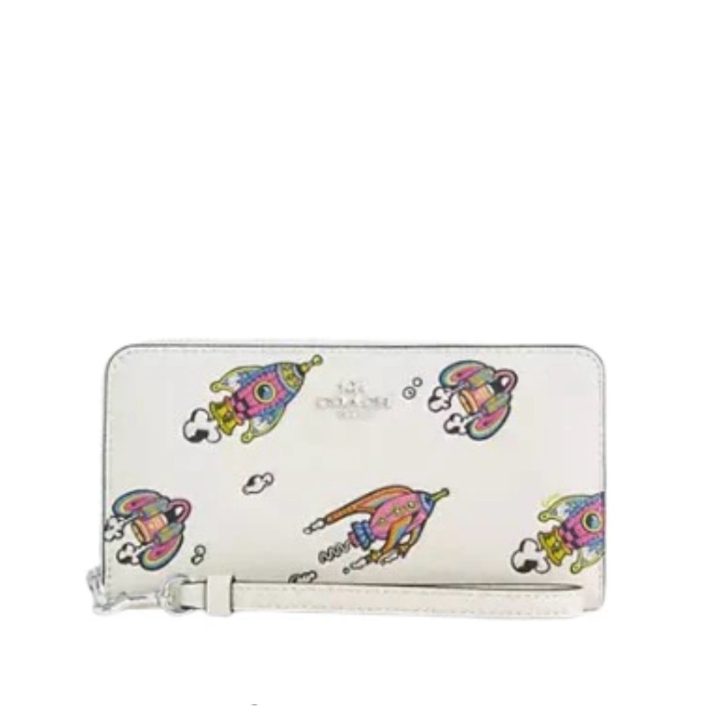 ***SOLD***Coach COSMIC COACH LONG ZIP AROUND WALLET WITH ROCKET PRINT NWOT CW864